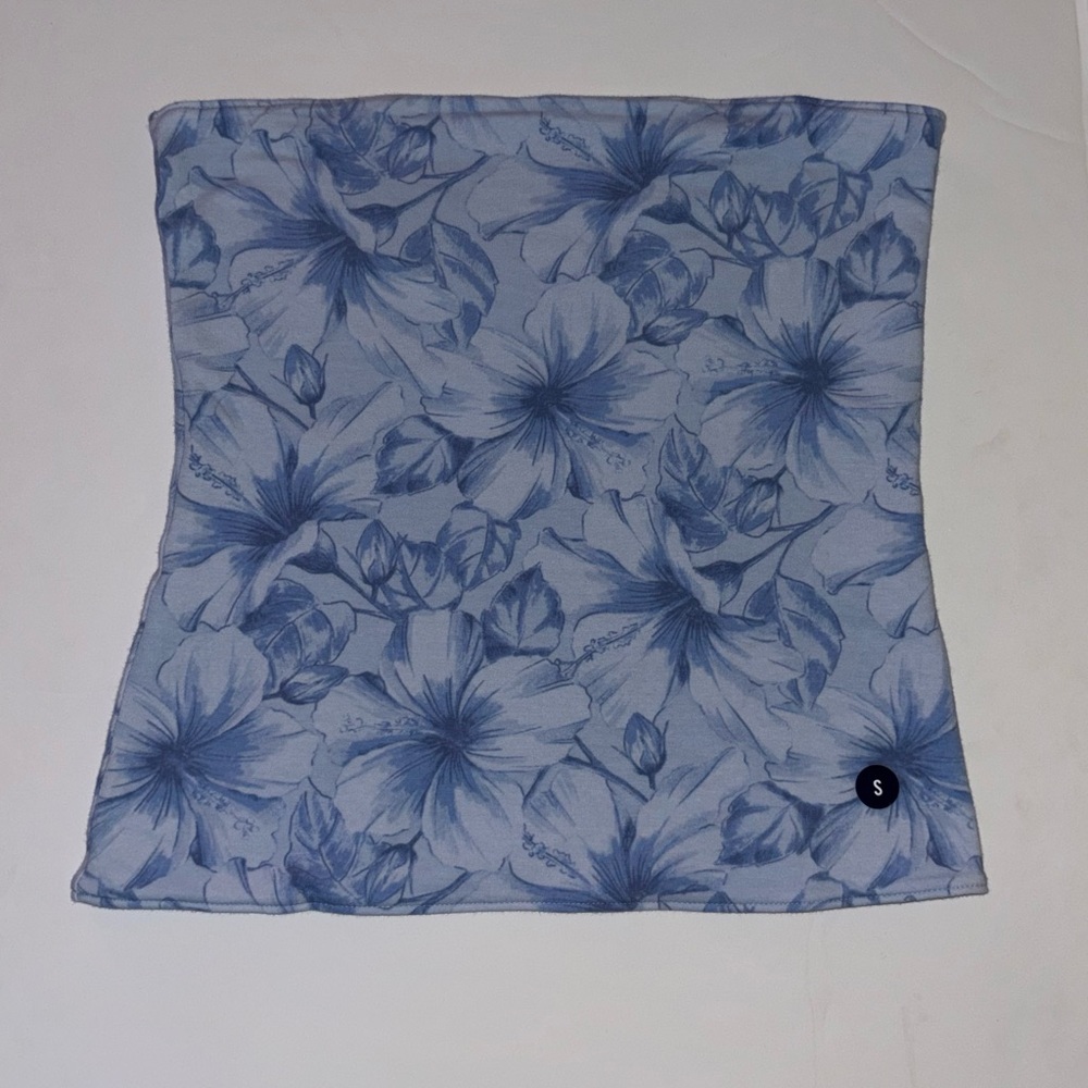 Hollister Floral Blue Tube Top